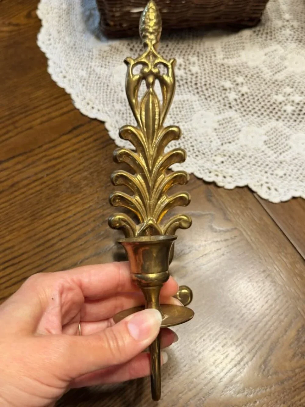 Vintage Wall Sconces Set of 3 Brass Gold Tone